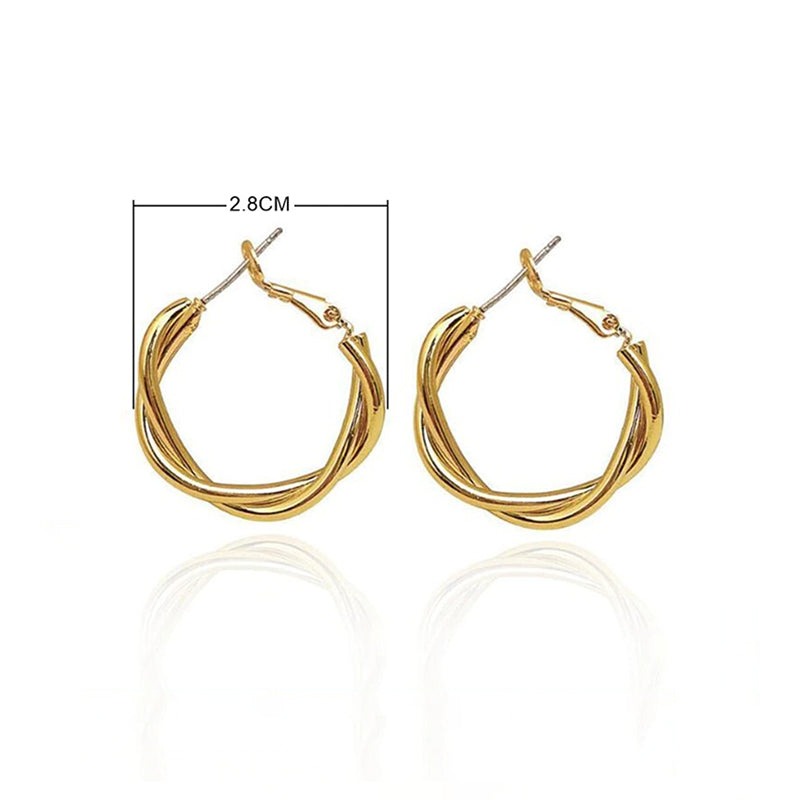 Modische, runde Creolen-Kollektion mit geometrischem Twist aus Metall