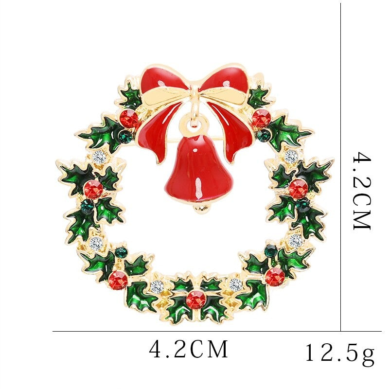 Festliche Broschennadeln mit Weihnachtsmotiven