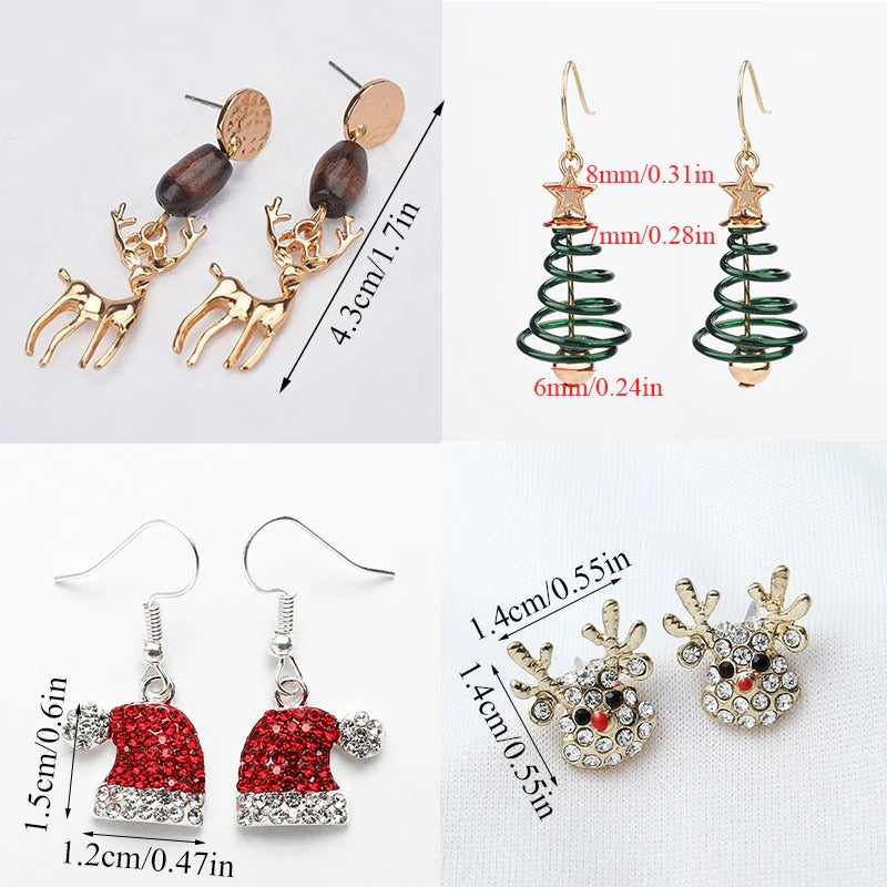 Festliche Party-Ohrring-Kollektion mit Weihnachtsthema