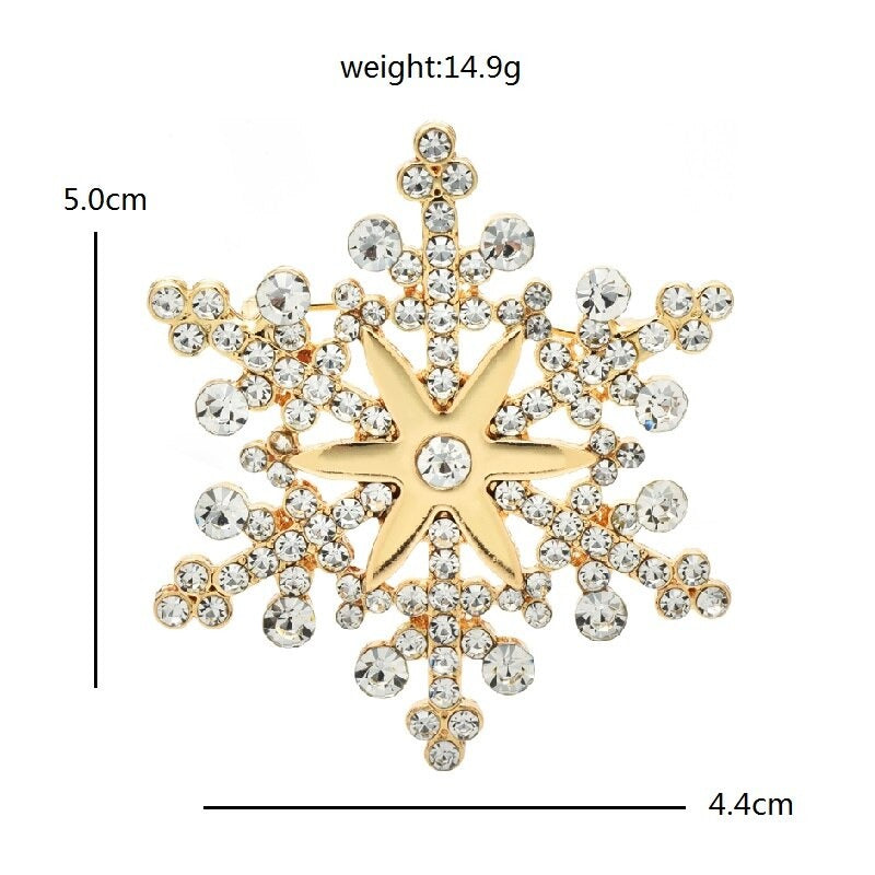 Festliche Strass Winter Schneeflocke Brosche Pins
