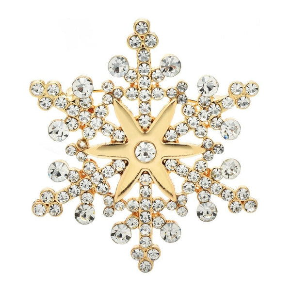 Festliche Strass Winter Schneeflocke Brosche Pins