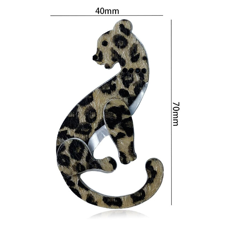 Fierce Fashion – Handgemachte Brosche mit Leopardenmuster aus Acryl