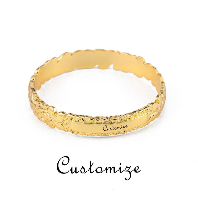 Armreife mit Blumenmuster und personalisiertem Namen