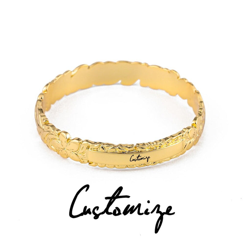 Armreife mit Blumenmuster und personalisiertem Namen