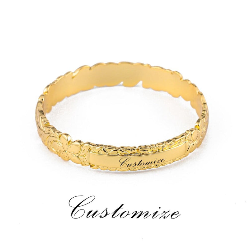 Armreife mit Blumenmuster und personalisiertem Namen