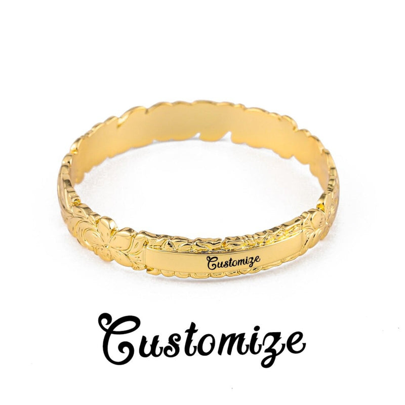 Armreife mit Blumenmuster und personalisiertem Namen