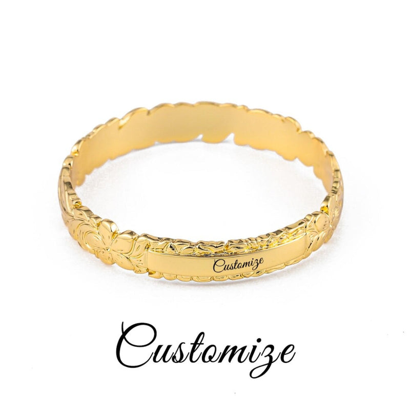 Armreife mit Blumenmuster und personalisiertem Namen