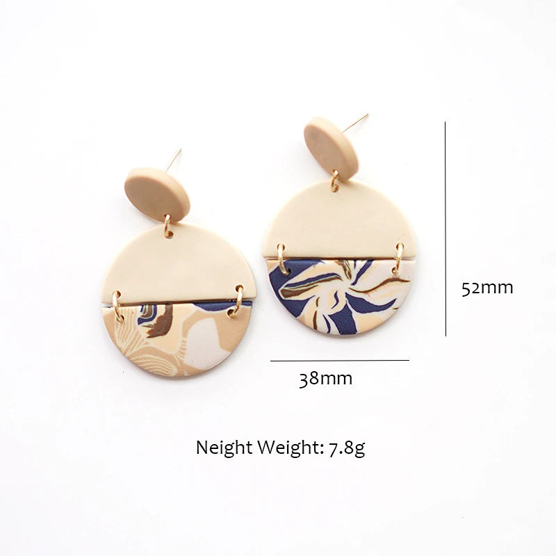 Florale und erdige Polymer Clay Ohrring Kollektion im Vintage Stil