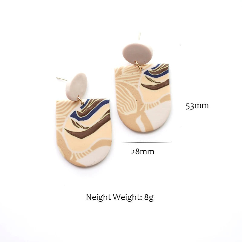 Florale und erdige Polymer Clay Ohrring Kollektion im Vintage Stil