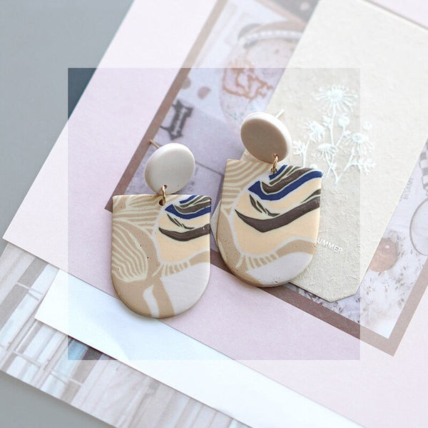 Florale und erdige Polymer Clay Ohrring Kollektion im Vintage Stil