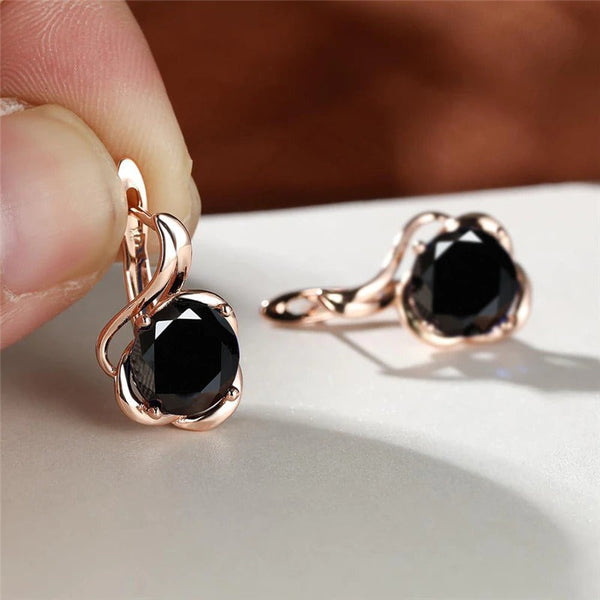 Blumen Stil Mehrfarbige Zirkon Modische Ohrstecker