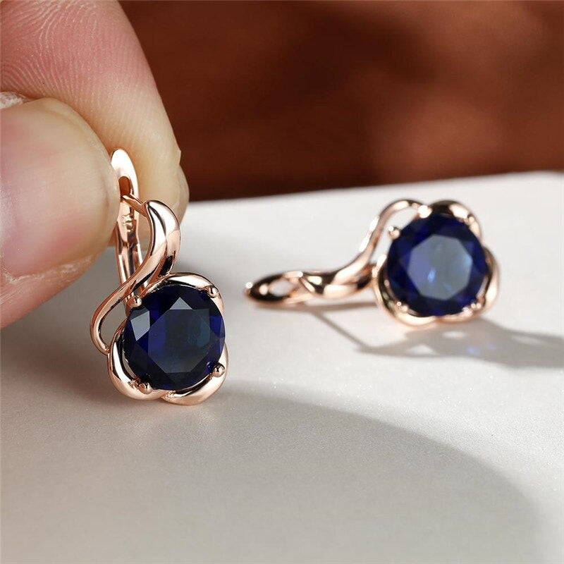 Blumen Stil Mehrfarbige Zirkon Modische Ohrstecker