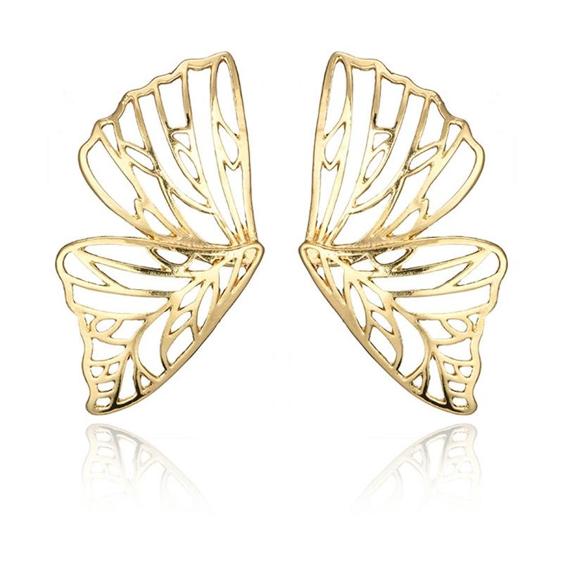 Flatternde hohle große Schmetterlingsflügel-Statement-Ohrringe