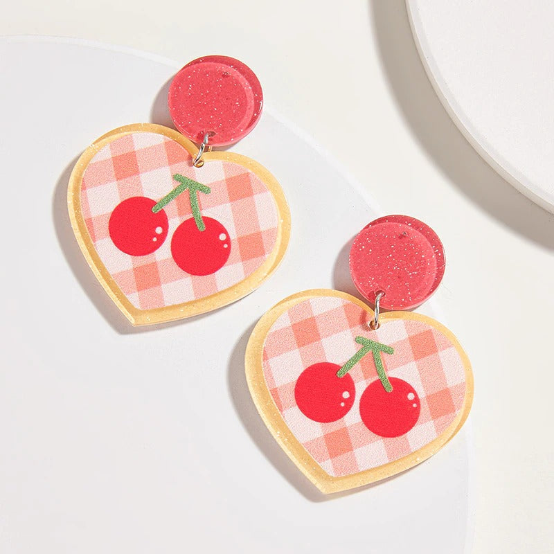 Lustige und helle, von der Natur inspirierte Sommer-Retro-Blumen-Acryl-Ohrringe