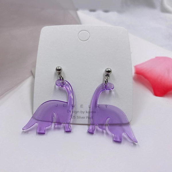 Lustige und farbenfrohe Dinosaurier-Ohrringe aus Acryl
