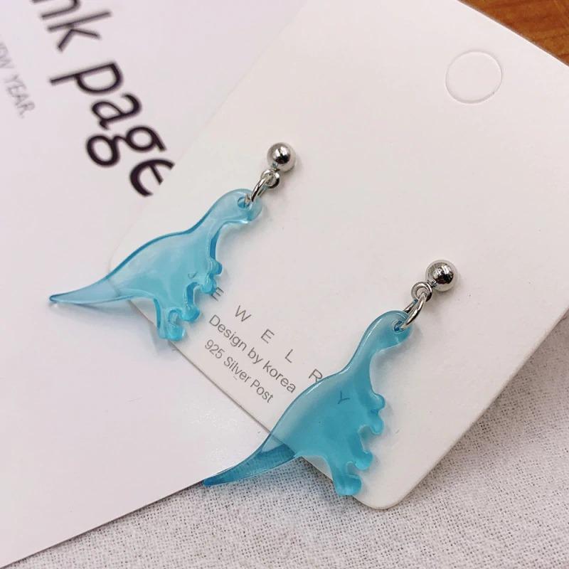 Lustige und farbenfrohe Dinosaurier-Ohrringe aus Acryl
