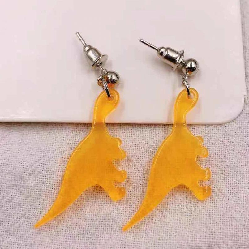 Lustige und farbenfrohe Dinosaurier-Ohrringe aus Acryl