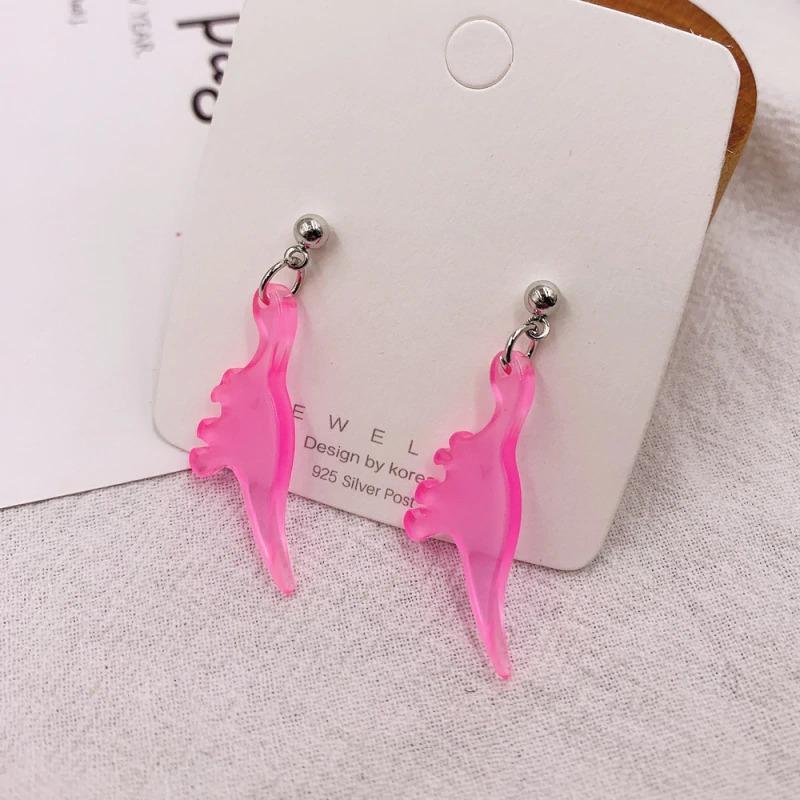 Lustige und farbenfrohe Dinosaurier-Ohrringe aus Acryl