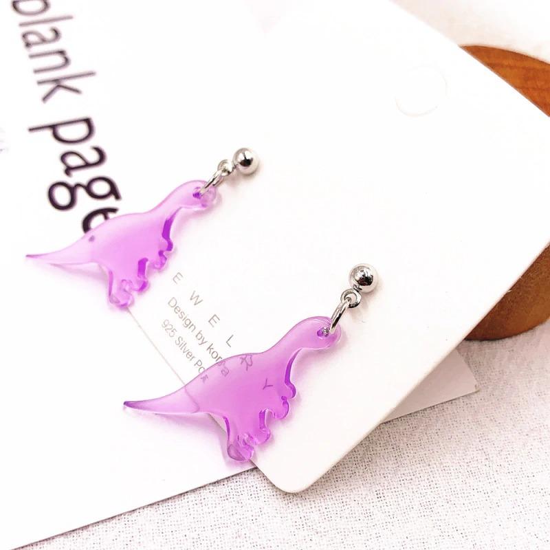 Lustige und farbenfrohe Dinosaurier-Ohrringe aus Acryl