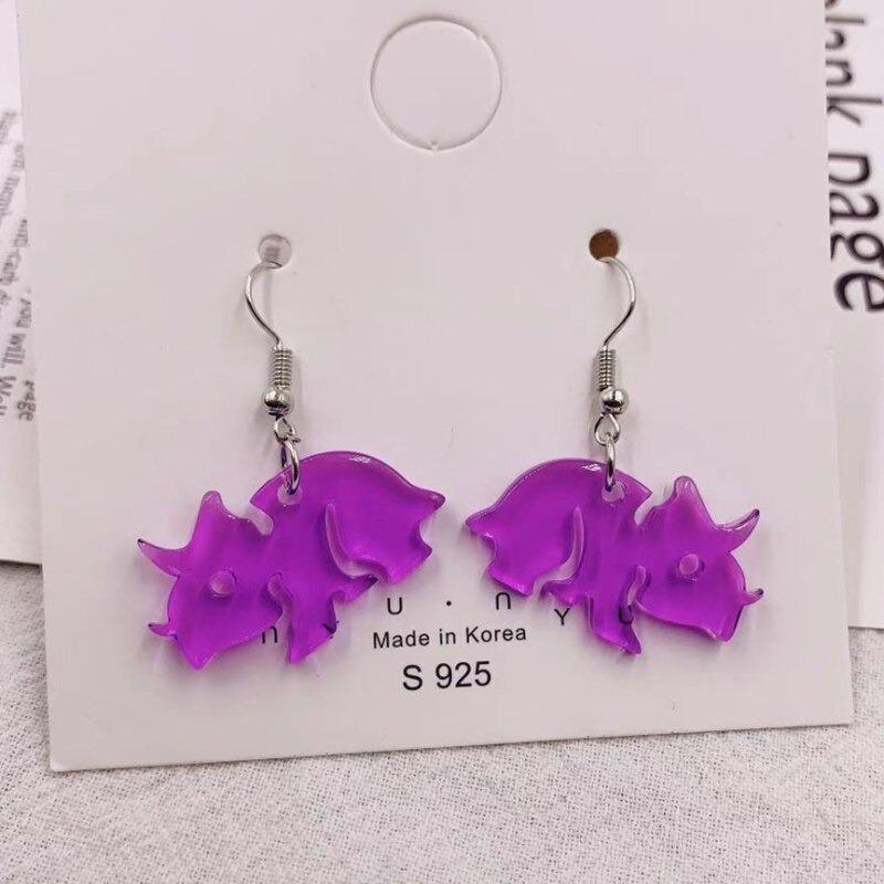 Lustige und farbenfrohe Dinosaurier-Ohrringe aus Acryl