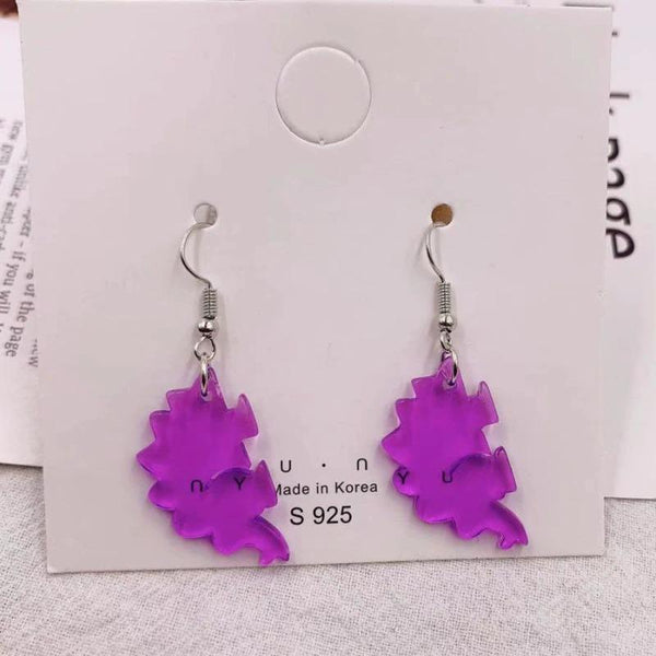 Lustige und farbenfrohe Dinosaurier-Ohrringe aus Acryl