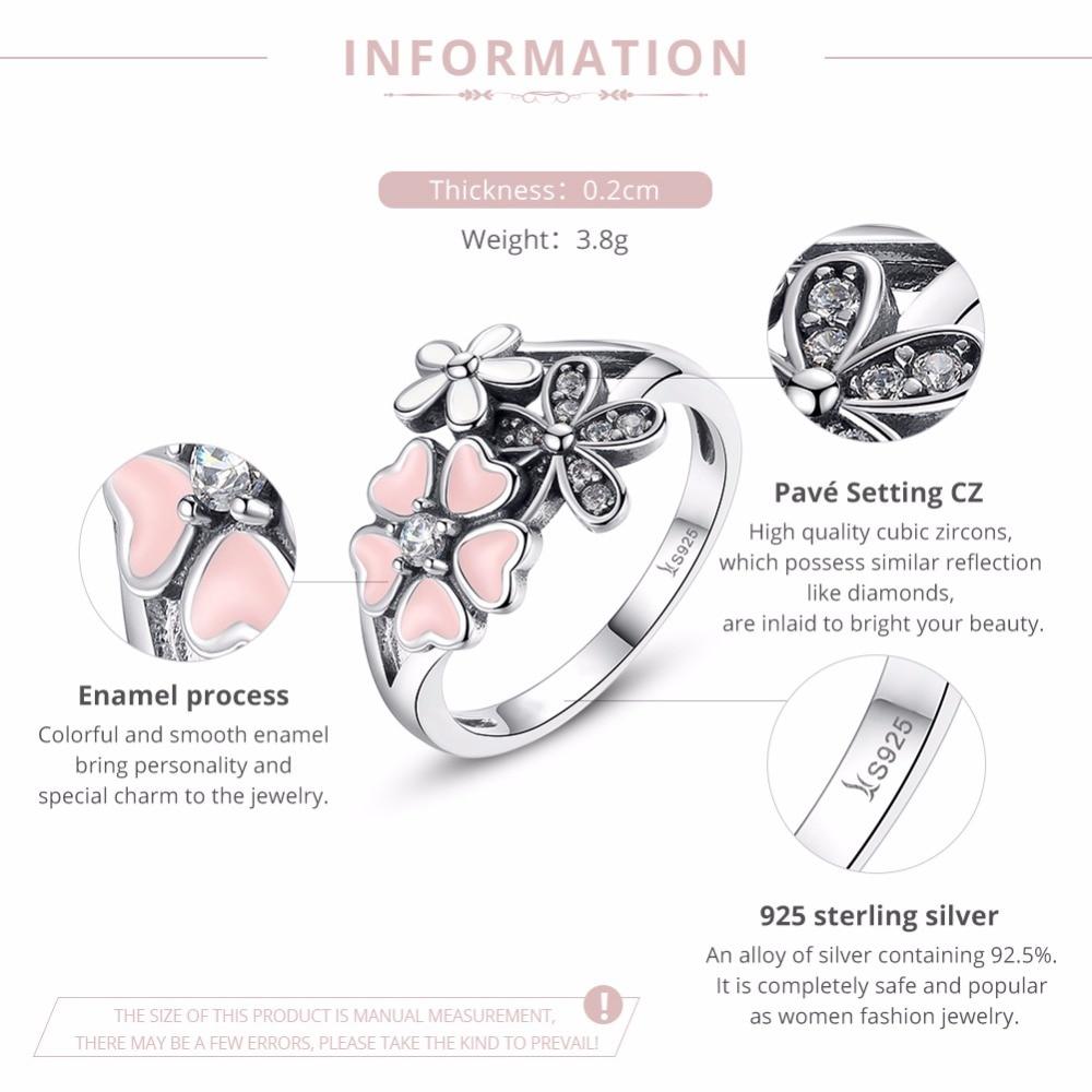 Lustiger und eleganter Blumenring in Rosa und Silber