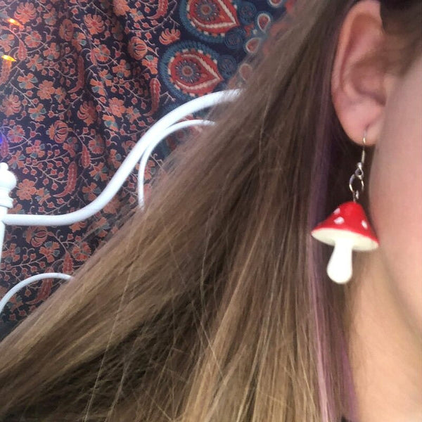 Funky Mehrfarbige Pilz Ohrhänger