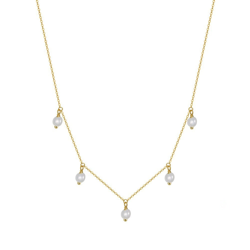 Elegante minimalistische Halskettenkollektion mit Barockperlen