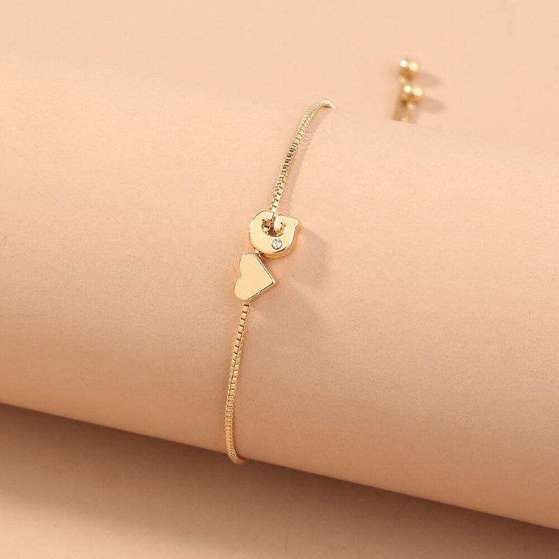 Personalisierte Liebesherz-Anfangsbuchstaben-Armbänder von A-Z