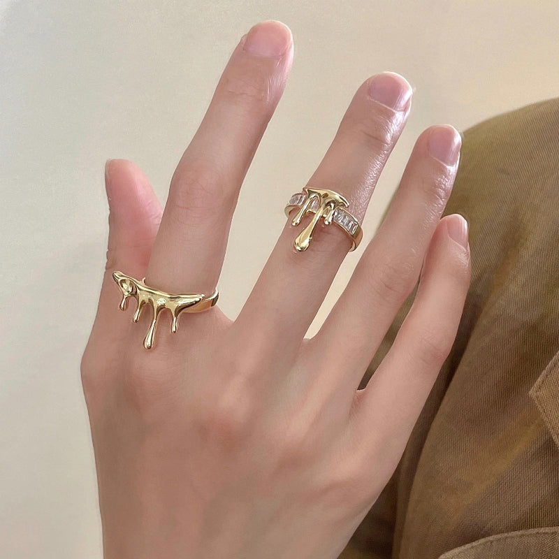 Geometrische Glam Fashion Waterdrop Zirkon Ringe