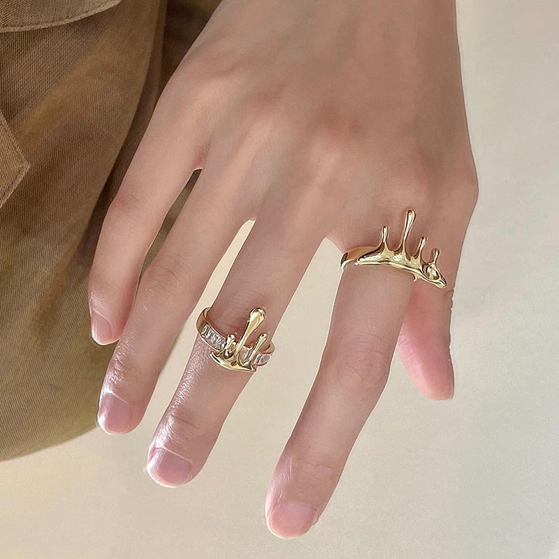 Geometrische Glam Fashion Waterdrop Zirkon Ringe