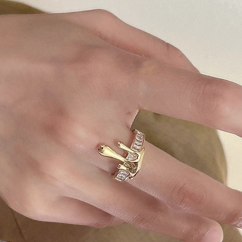 Geometrische Glam Fashion Waterdrop Zirkon Ringe