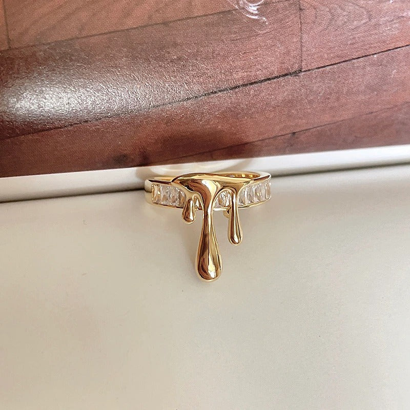 Geometrische Glam Fashion Waterdrop Zirkon Ringe