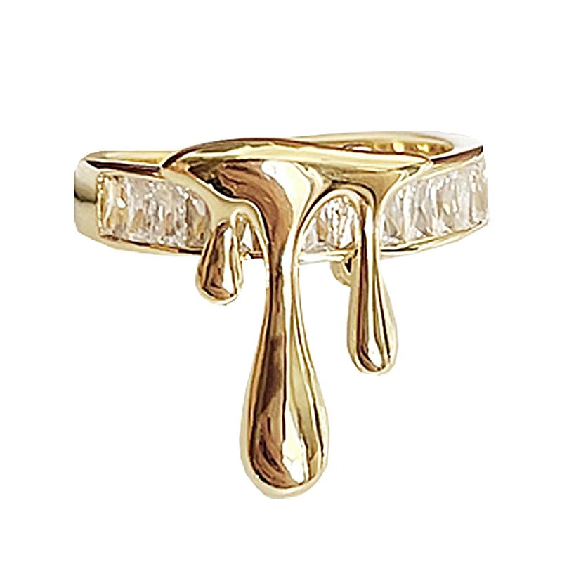 Geometrische Glam Fashion Waterdrop Zirkon Ringe