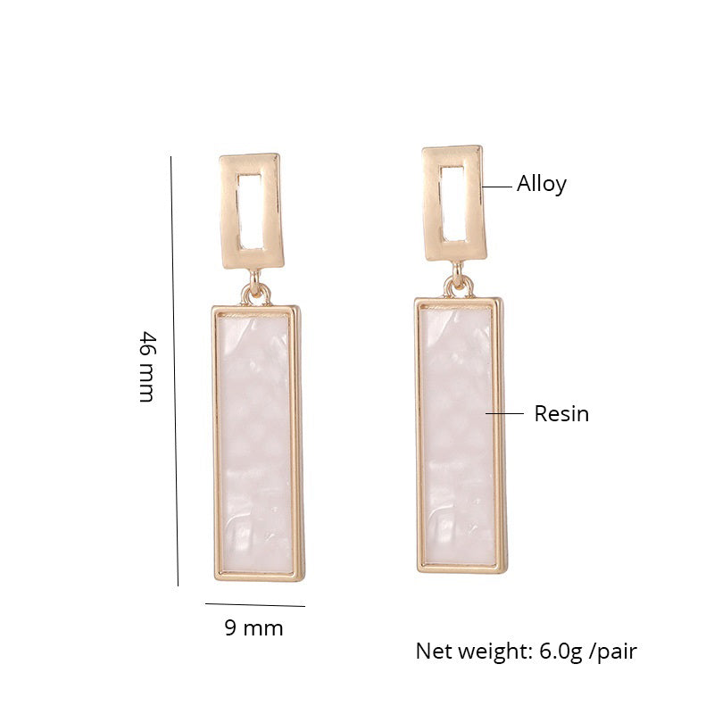 Geometrische rechteckige Form Acryl Clip-On Ohrringe