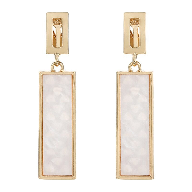 Geometrische rechteckige Form Acryl Clip-On Ohrringe