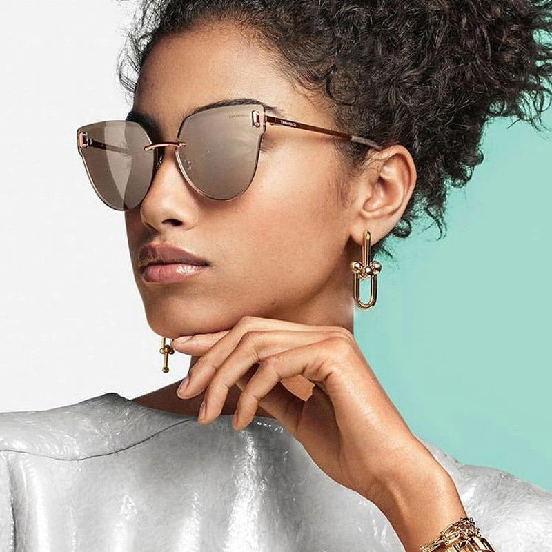 Geometrische dicke und klobige U-förmige Gliederkette Tropfenohrringe