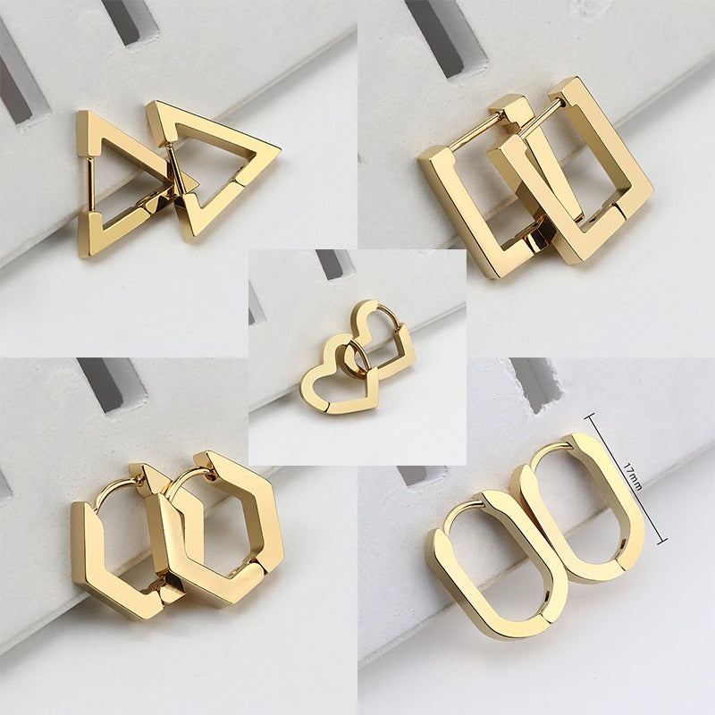 Geometrischer Trend, dreieckige Creolen zum Hängen