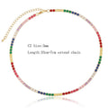 Glam Fashion Choker Halsketten mit Regenbogen Zirkonia