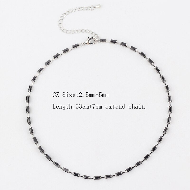 Glam Fashion Choker Halsketten mit Regenbogen Zirkonia