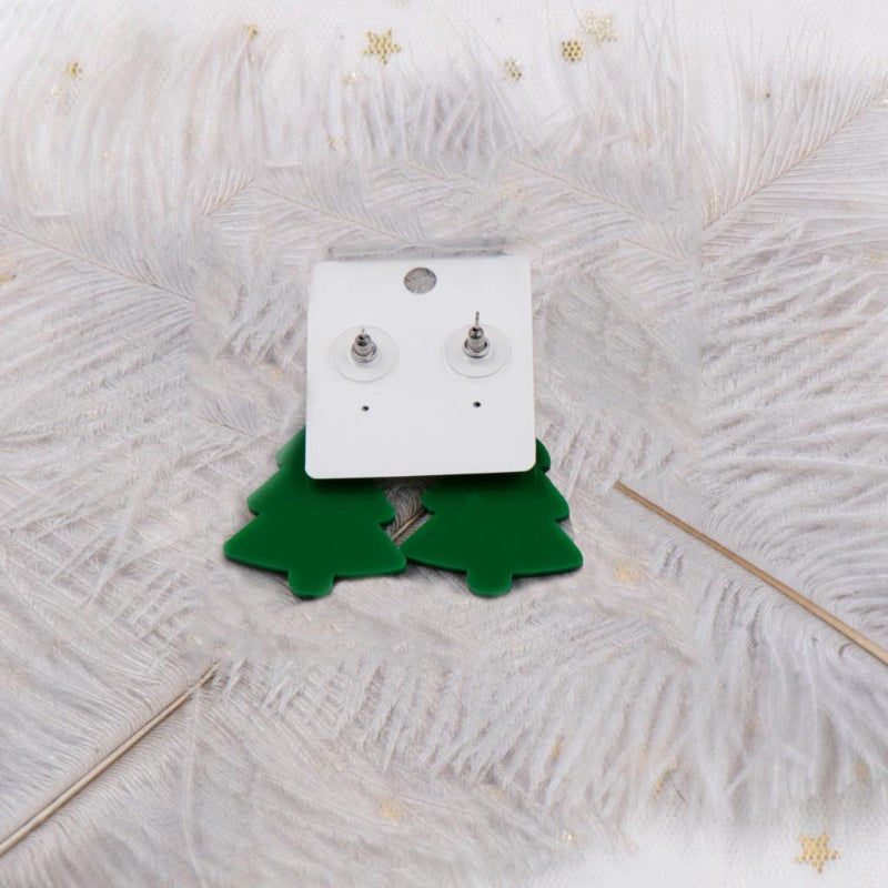 Glitzernde Weihnachtsbaum-Ohrringe aus Acryl