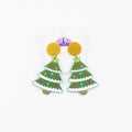 Glitzernde Weihnachtsbaum-Ohrringe aus Acryl