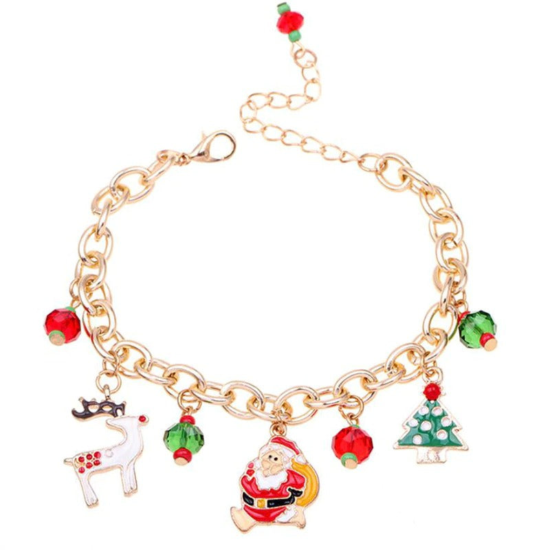 Entzückende Perlen-Charm-Armbänder mit Weihnachtsmotiven