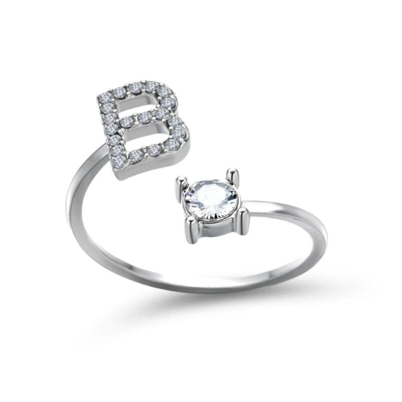 Goldener verstellbarer A-Z personalisierter Anfangsbuchstabe mit Strassringen