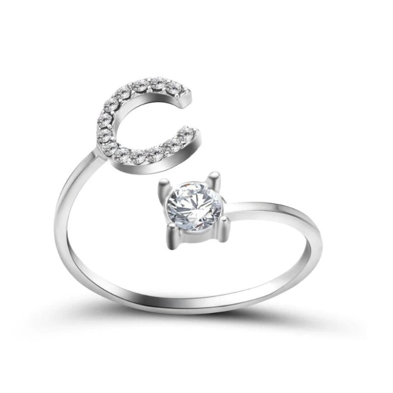 Goldener verstellbarer A-Z personalisierter Anfangsbuchstabe mit Strassringen