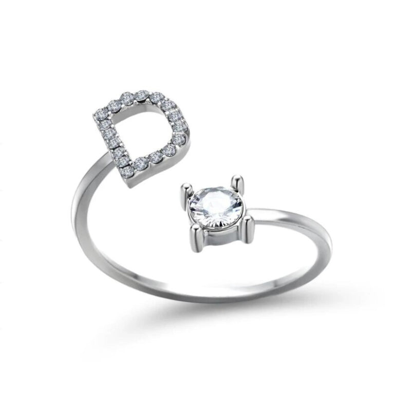 Goldener verstellbarer A-Z personalisierter Anfangsbuchstabe mit Strassringen