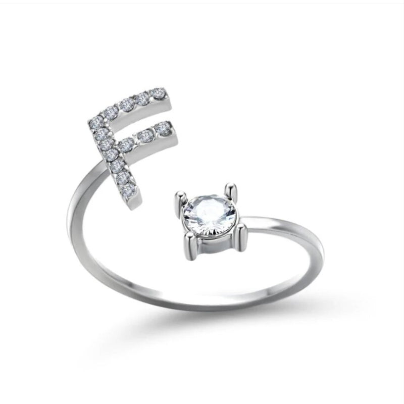 Goldener verstellbarer A-Z personalisierter Anfangsbuchstabe mit Strassringen