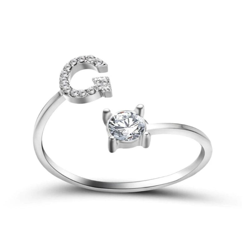 Goldener verstellbarer A-Z personalisierter Anfangsbuchstabe mit Strassringen