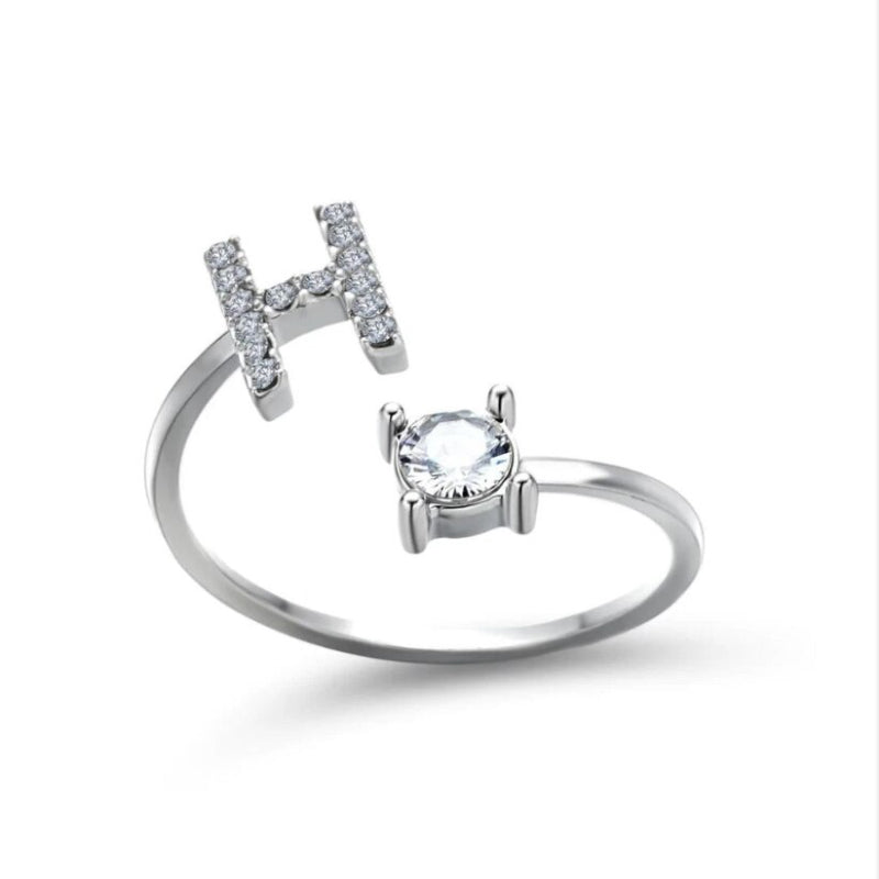 Goldener verstellbarer A-Z personalisierter Anfangsbuchstabe mit Strassringen