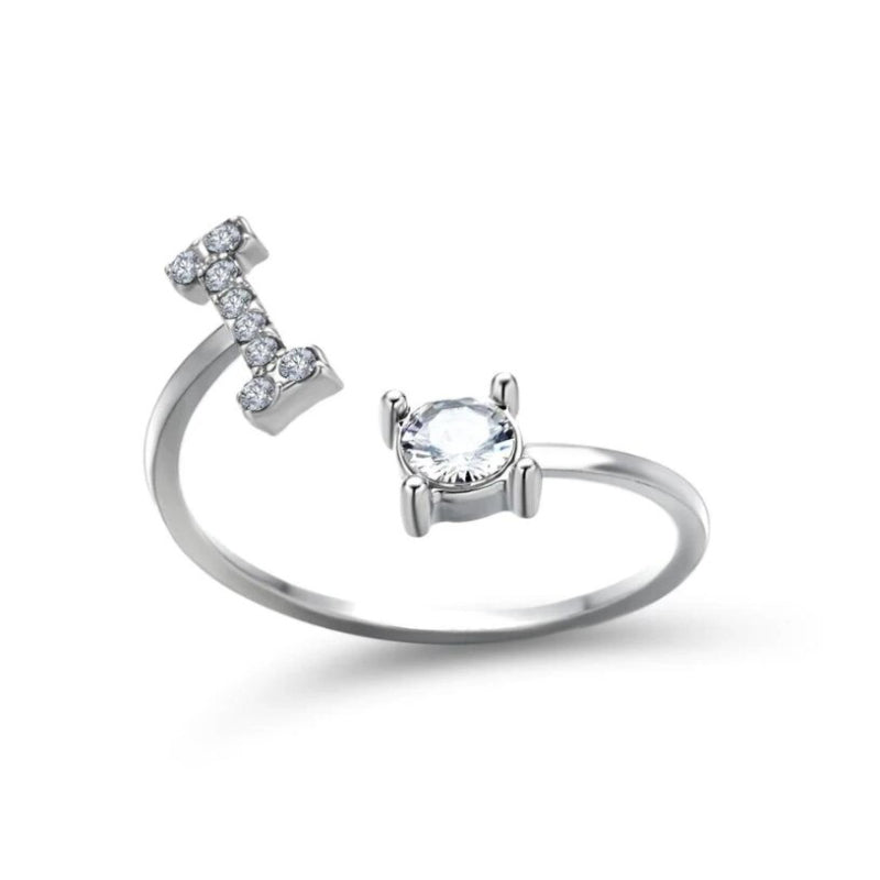 Goldener verstellbarer A-Z personalisierter Anfangsbuchstabe mit Strassringen